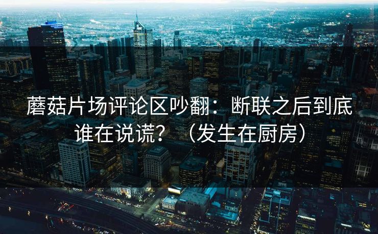 蘑菇片场评论区吵翻：断联之后到底谁在说谎？（发生在厨房）
